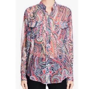 The Kooples Red and Blue Paisley Blouse